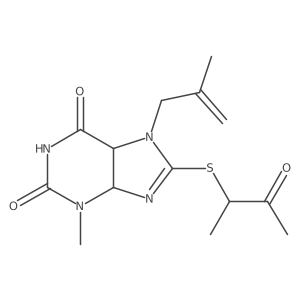 3-Methyl-7-(2-methylprop-2-enyl)-8-(3-oxobutan-2-ylsulfanyl)-4,5-dihydropurine-2,6-dione结构式