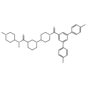 (3R)-1a(2)-[[2,6-Bis(4-chlorophenyl)-4-pyridinyl]carbonyl]-N-methyl-N-(1-methyl-4-piperidinyl)[1,4a(2)-bipiperidine]-3-carboxamide Structure
