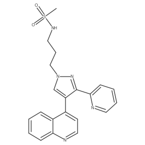 n-[3-(3-Pyridin-2-yl-4-quinolin-4-yl-pyrazol-1-yl)-propyl]-methanesulfonamide结构式