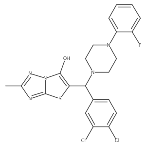 5-((3,4-Dichlorophenyl)(4-(2-fluorophenyl)piperazin-1-yl)methyl)-2-methylthiazolo[3,2-b][1,2,4]triazol-6-ol结构式
