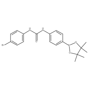 1-(4-Bromophenyl)-3-[4-(4,4,5,5-tetramethyl-1,3,2-dioxaborolan-2-yl)phenyl]urea结构式