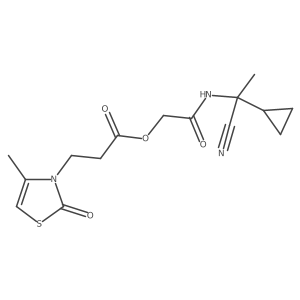 [(1-Cyano-1-cyclopropylethyl)carbamoyl]methyl 3-(4-methyl-2-oxo-2,3-dihydro-1,3-thiazol-3-yl)propanoate结构式