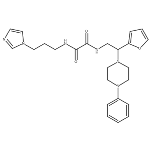 N1-(3-(1H-imidazol-1-yl)propyl)-N2-(2-(furan-2-yl)-2-(4-phenylpiperazin-1-yl)ethyl)oxalamide结构式