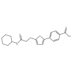4-(5-((2-(Cyclohexylamino)-2-oxoethyl)thio)-1,3,4-oxadiazol-2-yl)benzoic acid Structure