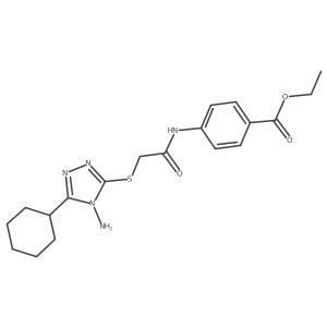 ethyl 4-(2-((4-amino-5-cyclohexyl-4H-1,2,4-triazol-3-yl)thio)acetamido)benzoate结构式