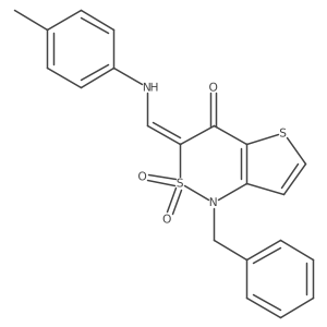 (Z)-1-benzyl-3-((p-tolylamino)methylene)-1H-thieno[3,2-c][1,2]thiazin-4(3H)-one 2,2-dioxide Structure