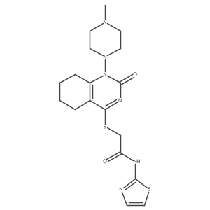 2-((1-(4-methylpiperazin-1-yl)-2-oxo-1,2,5,6,7,8-hexahydroquinazolin-4-yl)thio)-N-(thiazol-2-yl)acetamide Structure