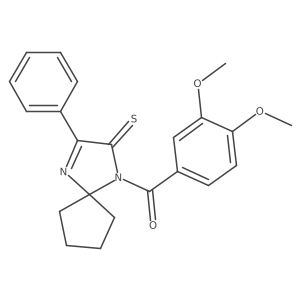 (3,4-Dimethoxyphenyl)(3-phenyl-2-thioxo-1,4-diazaspiro[4.4]non-3-en-1-yl)methanone结构式