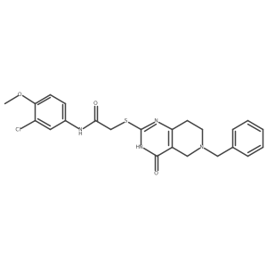 2-((6-benzyl-4-oxo-3,4,5,6,7,8-hexahydropyrido[4,3-d]pyrimidin-2-yl)thio)-N-(3-chloro-4-methoxyphenyl)acetamide Structure