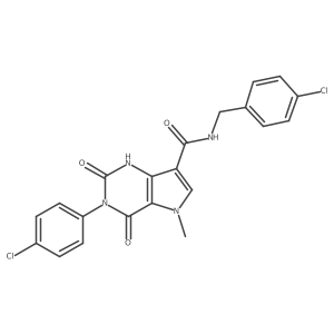3-(4-chlorophenyl)-N-[(4-chlorophenyl)methyl]-5-methyl-2,4-dioxo-1H,2H,3H,4H,5H-pyrrolo[3,2-d]pyrimidine-7-carboxamide结构式