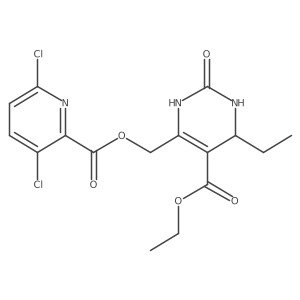 Ethyl 6-[(3,6-dichloropyridine-2-carbonyloxy)methyl]-4-ethyl-2-oxo-1,2,3,4-tetrahydropyrimidine-5-carboxylate结构式