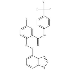 5-fluoro-2-(1H-pyrrolo[2,3-b]pyridin-4-ylmethylamino)-N-[4-(trifluoromethyl)phenyl]pyridine-3-carboxamide结构式