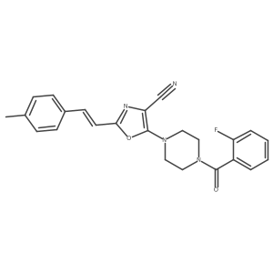 (E)-5-(4-(2-fluorobenzoyl)piperazin-1-yl)-2-(4-methylstyryl)oxazole-4-carbonitrile Structure