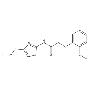 2-(2-methoxyphenoxy)-N-{4-[(methylsulfanyl)methyl]-1,3-thiazol-2-yl}acetamide Structure