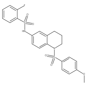 2-fluoro-N-[1-(4-methoxybenzenesulfonyl)-1,2,3,4-tetrahydroquinolin-6-yl]benzene-1-sulfonamide Structure