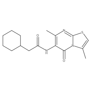 2-cyclohexyl-N-(3,7-dimethyl-5-oxo-5H-thiazolo[3,2-a]pyrimidin-6-yl)acetamide Structure