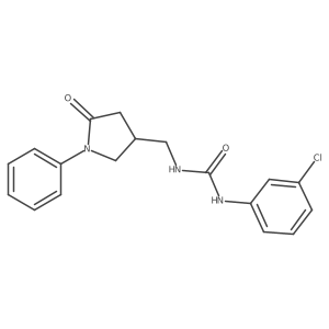 1-(3-Chlorophenyl)-3-[(5-oxo-1-phenylpyrrolidin-3-yl)methyl]urea结构式