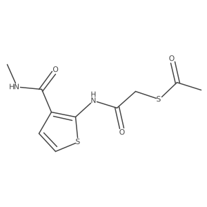 S-(2-((3-(methylcarbamoyl)thiophen-2-yl)amino)-2-oxoethyl) ethanethioate结构式