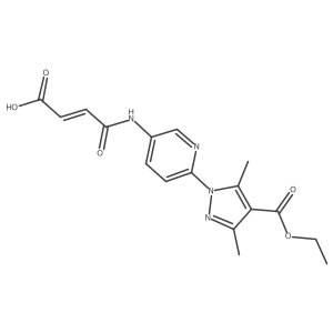 (2Z)-3-({6-[4-(ethoxycarbonyl)-3,5-dimethyl-1H-pyrazol-1-yl]pyridin-3-yl}carbamoyl)prop-2-enoic acid Structure