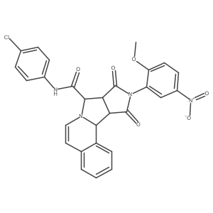 (11S,12R,16S)-N-(4-chlorophenyl)-14-(2-methoxy-5-nitrophenyl)-13,15-dioxo-10,14-diazatetracyclo[8.6.0.02,7.012,16]hexadeca-2,4,6,8-tetraene-11-carboxamide结构式