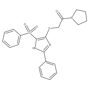 2-((2-phenyl-4-(phenylsulfonyl)-1H-imidazol-5-yl)thio)-1-(pyrrolidin-1-yl)ethanone Structure