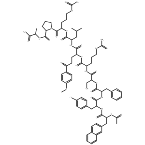 D-Alaninamide, N-acetyl-3-(2-naphthalenyl)-D-alanyl-4-chloro-D-phenylalanyl-3-(3-pyridinyl)-D-alanyl-L-seryl-L-arginyl-5-(4-methoxyphenyl)-5-oxo-D-norvalyl-L-leucyl-L-arginyl-L-prolyl-结构式