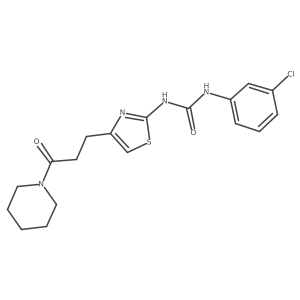 1-(3-Chlorophenyl)-3-{4-[3-oxo-3-(piperidin-1-yl)propyl]-1,3-thiazol-2-yl}urea Structure