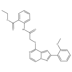 Ethyl 2-(2-{[2-(2-methoxyphenyl)pyrazolo[1,5-A]pyrazin-4-YL]sulfanyl}acetamido)benzoate Structure