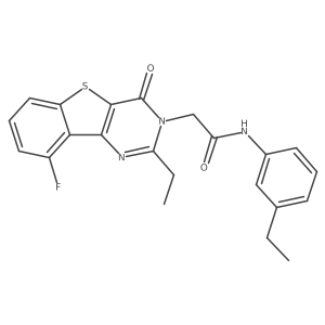 2-(2-ethyl-9-fluoro-4-oxo[1]benzothieno[3,2-d]pyrimidin-3(4H)-yl)-N-(3-ethylphenyl)acetamide结构式