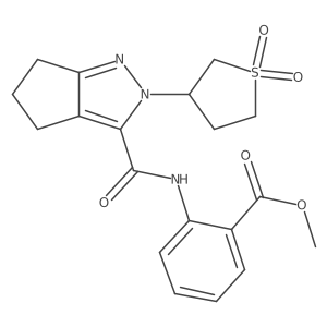 Methyl 2-(2-(1,1-dioxidotetrahydrothiophen-3-yl)-2,4,5,6-tetrahydrocyclopenta[c]pyrazole-3-carboxamido)benzoate结构式