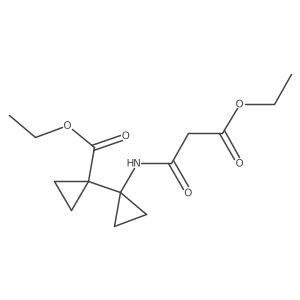 1'-(2-Ethoxycarbonyl-acetylamino)-bicyclopropyl-1-carboxylic acid ethyl ester结构式