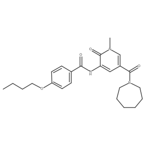N-(5-(azepane-1-carbonyl)-1-methyl-2-oxo-1,2-dihydropyridin-3-yl)-4-butoxybenzamide Structure
