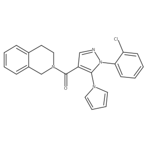(1-(2-chlorophenyl)-5-(1H-pyrrol-1-yl)-1H-pyrazol-4-yl)(3,4-dihydroisoquinolin-2(1H)-yl)methanone结构式