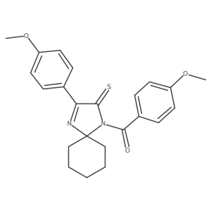 1-(4-Methoxybenzoyl)-3-(4-methoxyphenyl)-1,4-diazaspiro[4.5]dec-3-ene-2-thione Structure