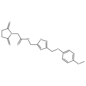 2-(2,5-dioxopyrrolidin-1-yl)-N-((3-((4-methoxyphenoxy)methyl)-1,2,4-oxadiazol-5-yl)methyl)acetamide结构式