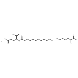 L-Lysine, N2,N6-bis[N-(1-oxododecyl)glutamyl]-, xsodium salt Structure