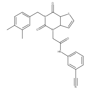 N-(3-cyanophenyl)-2-{3-[(3,4-dimethylphenyl)methyl]-2,4-dioxo-1H,2H,3H,4H-thieno[3,2-d]pyrimidin-1-yl}acetamide Structure
