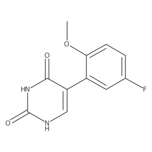 (2,4)-Dihydroxy-5-(5-fluoro-2-methoxyphenyl)pyrimidine结构式