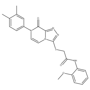 2-((7-(3,4-dimethylphenyl)-8-oxo-7,8-dihydro-[1,2,4]triazolo[4,3-a]pyrazin-3-yl)thio)-N-(2-methoxyphenyl)acetamide结构式