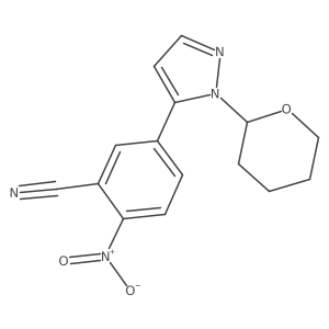 2-Nitro-5-(1-(tetrahydro-2H-pyran-2-yl)-1H-pyrazol-5-yl)benzonitrile Structure