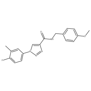1-(4-fluoro-3-methylphenyl)-N-(4-methoxybenzyl)-1H-1,2,3-triazole-4-carboxamide结构式