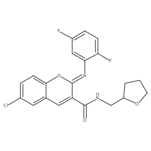 (2Z)-6-chloro-2-[(2,5-difluorophenyl)imino]-N-(tetrahydrofuran-2-ylmethyl)-2H-chromene-3-carboxamide结构式