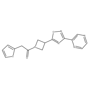 1-(3-(3-(Pyrazin-2-yl)-1,2,4-oxadiazol-5-yl)azetidin-1-yl)-2-(thiophen-2-yl)ethanone Structure