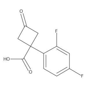 1-(2,4-Difluorophenyl)-3-oxocyclobutane-1-carboxylic acid结构式