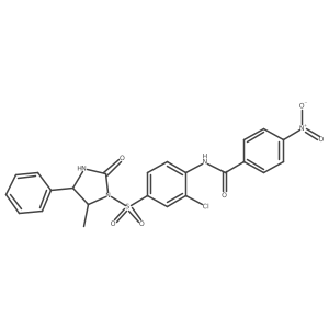 Benzamide, N-[2-chloro-4-[[(4S)-5-methyl-2-oxo-4-phenyl-1-imidazolidinyl]sulfonyl]phenyl]-4-nitro- Structure