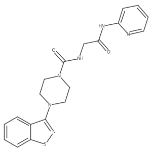 4-(1,2-benzothiazol-3-yl)-N-[2-oxo-2-(pyridin-2-ylamino)ethyl]piperazine-1-carboxamide Structure