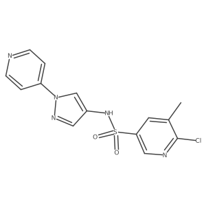 6-chloro-5-methyl-N-[1-(pyridin-4-yl)-1H-pyrazol-4-yl]pyridine-3-sulfonamide Structure