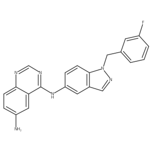 N4-(1-(3-fluorobenzyl)-1H-indazol-5-yl)quinazoline-4,6-diamine Structure