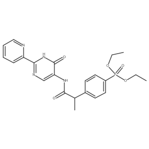 2-(4-diethoxyphosphorylphenyl)-N-(6-oxo-2-pyridin-2-yl-1H-pyrimidin-5-yl)propanamide结构式