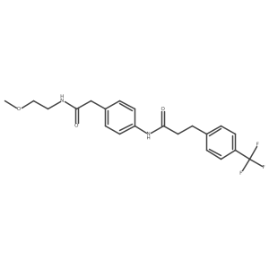 N-(4-(2-((2-methoxyethyl)amino)-2-oxoethyl)phenyl)-3-(4-(trifluoromethyl)phenyl)propanamide结构式